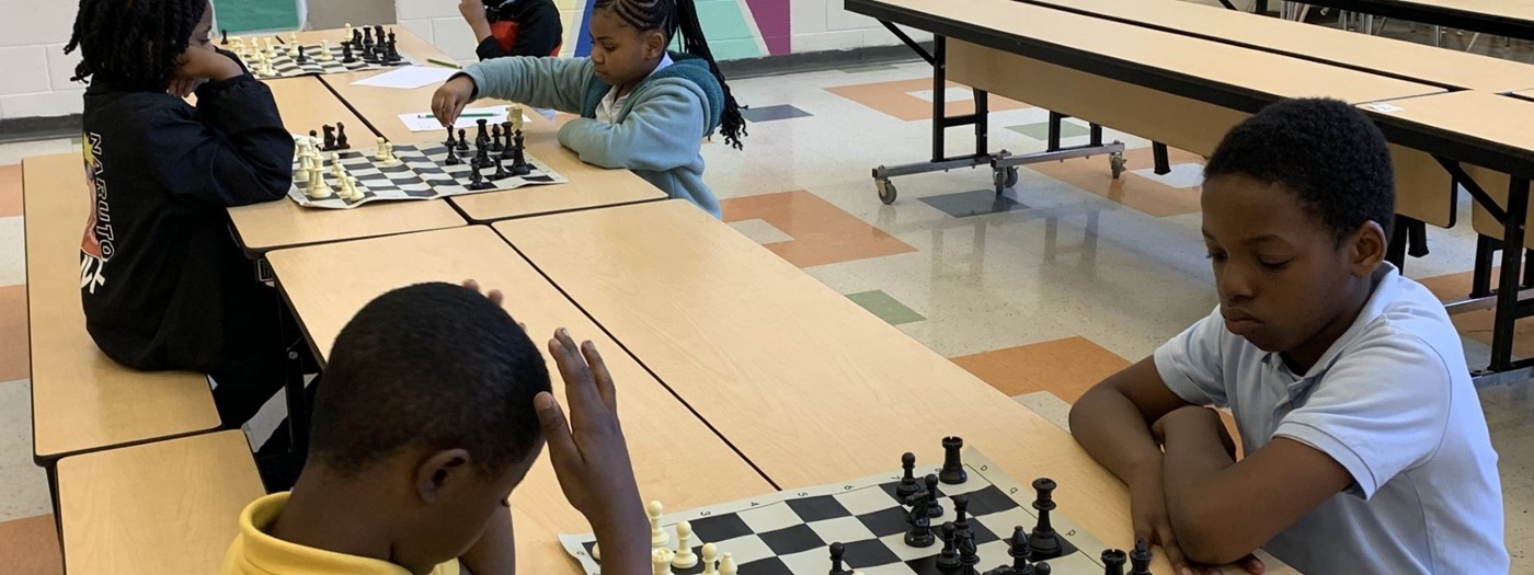 Students compete at the school Chess Club Competition